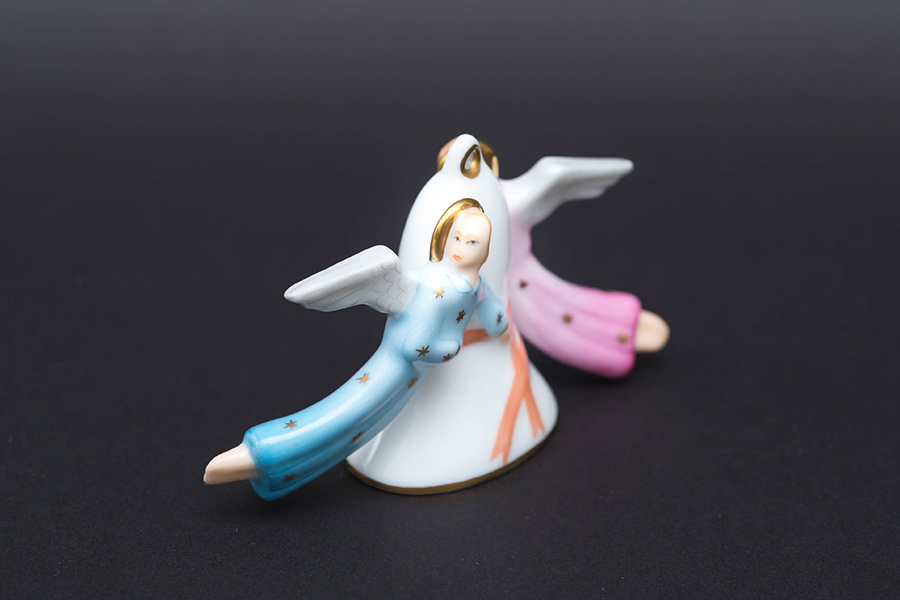 ヘレンド 天使とベル オーナメント