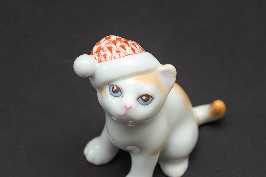 ヘレンド フィギュリン パーティーキャット