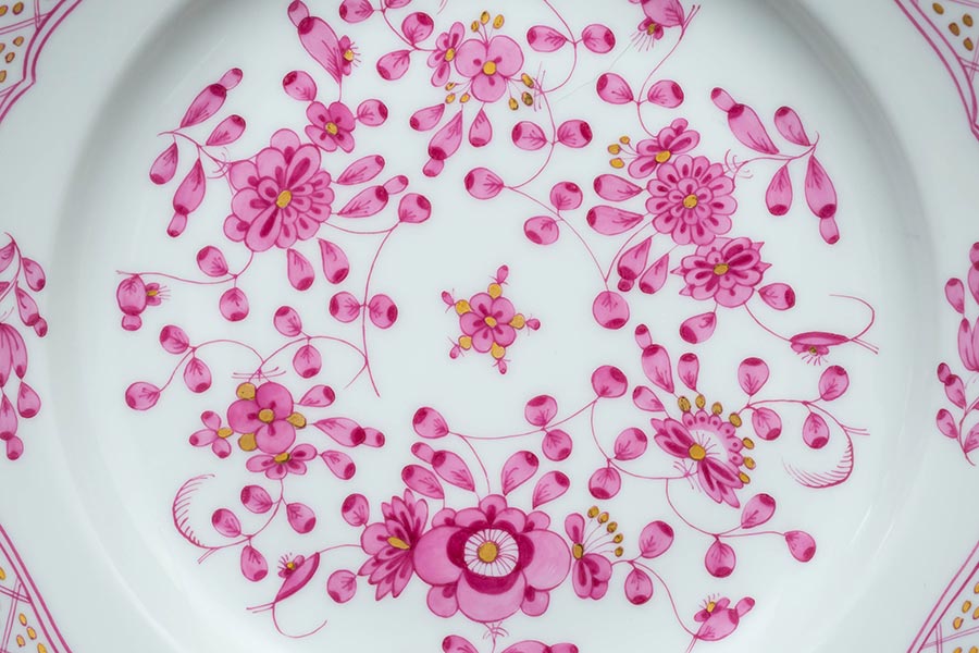 マイセン インドの華(リッチピンク) 18cmプレート
