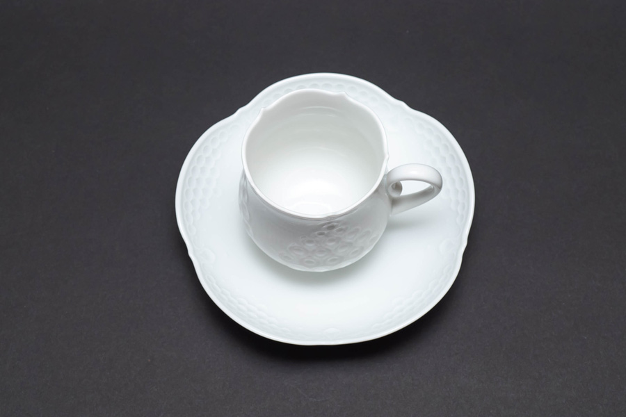 マイセン ホワイトレリーフ コーヒーカップ&ソーサー