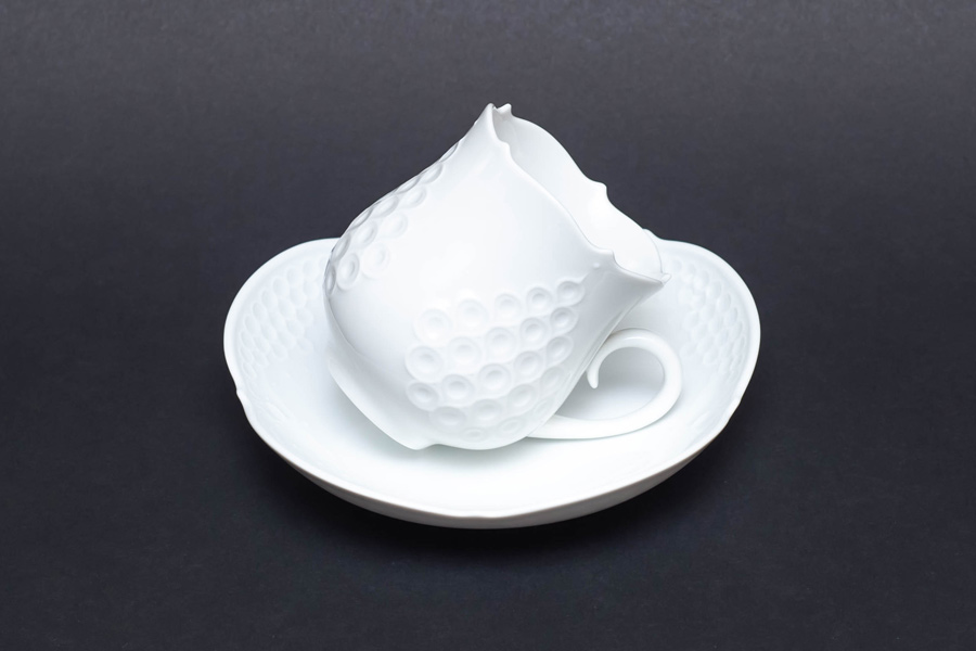 マイセン ホワイトレリーフ コーヒーカップ&ソーサー