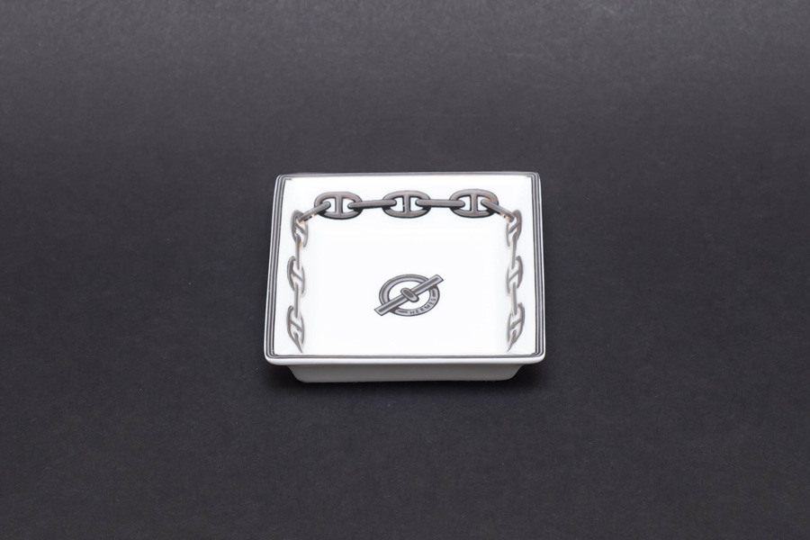 エルメス シェーヌダンクル(プラチナ) 8cmスクエアトレイ